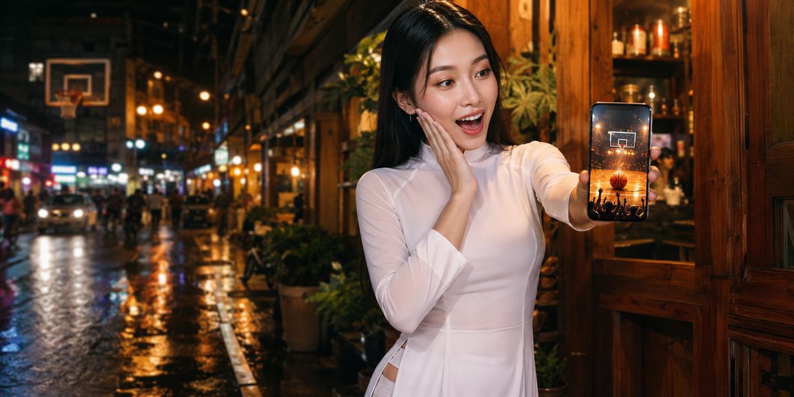Người hâm mộ bóng rổ tại Thành phố Hồ Chí Minh với trang phục áo dài theo dõi trận đấu